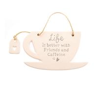 Love Life Teacup Hanging Plaque - Friends