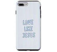 Love Like Jesus Christian Blue Pinstripe Aesthetic Quote Case for iPhone 7 Plus/8 Plus