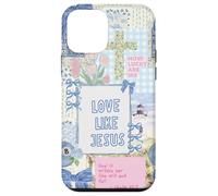 Love Like Jesus Christian Coquette Patchwork Preppy Case for iPhone 12 mini