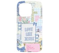 Love Like Jesus Christian Coquette Patchwork Preppy Case for iPhone 15 Pro