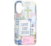 Love Like Jesus Christian Coquette Patchwork Preppy Case for iPhone 17