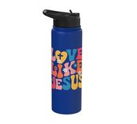 Love Like Jesus Colorful Retro Style Stainless Steel Insulated Water Bottle