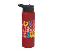 Love Like Jesus Colorful Retro Style Stainless Steel Insulated Water Bottle
