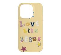 Love Like Jesus Cute Patchwork Quilt Butter Yellow Case for iPhone 14 Pro