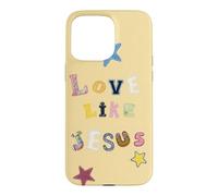 Love Like Jesus Cute Patchwork Quilt Butter Yellow Case for iPhone 15 Pro Max