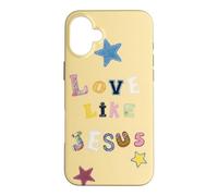 Love Like Jesus Cute Patchwork Quilt Butter Yellow Case for iPhone 16 Plus