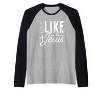Love Like Jesus Faith Christian Message Uplifting Design Raglan Baseball Tee