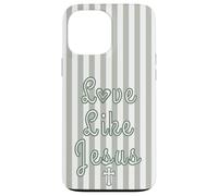 Love Like Jesus | Green Stripes and Jesus Christian Cross Case for iPhone 13 Pro Max