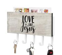 Love Like Jesus Jesus Christian Cute Designs Key Holder Wall Mount Key Rack Inspirational Quotes Self Adhesive Key Hanger Organizer Retro Decorative for Entryway Hallway Kitchen Home 7x4 Inch