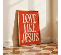Love Like Jesus Wall Art Picture Canvas Paintings Christian Quote Picture Minimalist Bible Verse Decor For Bedroom Living Room(70x100/Frameless)