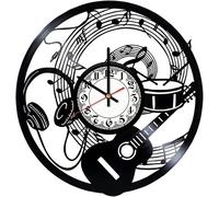Love listen to the Music Vintage Black Vinyl Record Wall Clock Wall Art 3D Modern Design Office Bar Room Home Decor Gift