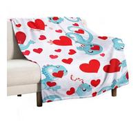 Love Little Dragon Blanket, Soft Flannel Fleece Blankets Quick-Dry, Lightweight Throw Blanket for Couch, Bed, Office & Travel, Ideal Gift for Family & Friends, 66"x90"