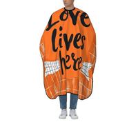 Love Lives Here On Orange Bow Hair Cutting Apron,Salon Barber Apron For Adult