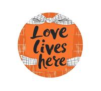 Love Lives Here On Orange Bow Round Magnetic Fridge Magnets For Kitchen Durable With Enduring Magnetism
