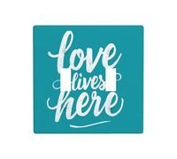 Love Lives Here On Turquoise Double Gang Toggle Light Cover Wall Plate Switch Decor Standard Size - 11.4x11.4cm