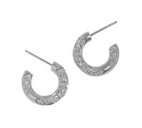 Love Local Stella Hoops 3,3cm - Rhodium Plating, 925 Sterling Silver