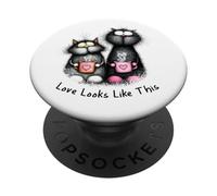 Love Looks Like This Cute Cat Valentine PopSockets Adhesive PopGrip