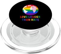 Love Louder Than Hate Rainbow Earth Equality PopSockets PopGrip for MagSafe
