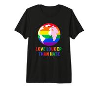 Love Louder Than Hate Rainbow Earth Equality Premium T-Shirt