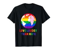 Love Louder Than Hate Rainbow Earth Equality T-Shirt