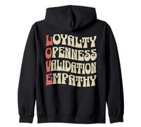 LOVE Loyalty Openness Validation Empathy BACK PRINT Zip Hoodie