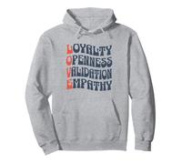 LOVE Loyalty Openness Validation Empathy Groovy Vintage 70s Pullover Hoodie
