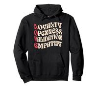 LOVE Loyalty Openness Validation Empathy Groovy Vintage 70s Pullover Hoodie