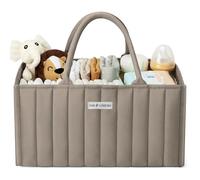 love & lullabies Nappy Caddy Organiser, Stylish Baby Basket, Diaper Storage, Newborn Essentials, Baby Shower List Gift (Mocha)