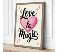 Love & Magic Typography Canvas Wall Art Print 24x16 Inch