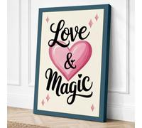 Love & Magic Typography Canvas Wall Art Print 24x16 Inch