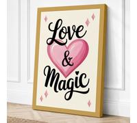 Love & Magic Typography Canvas Wall Art Print 30x20 Inch