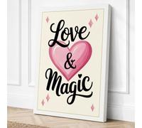 Love & Magic Typography Canvas Wall Art Print 30x20 Inch