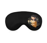Love Mama Daisy Flower Leopard Soft Eye Masks for Sleep with Adjustable Strap Breathable Travel Sleeping Covers
