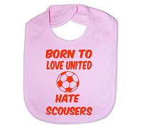 Love Man United Hate Scousers- Funny Baby/Toddler/Newborn Bibs - Baby Gift pink