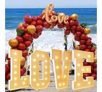 LOVE Marquee Letters Valentines Day Decorations 4 Ft Large Light Up Letters for Party Wedding Engagement Diy Anniversary Decor Mosaic Letters for Balloons