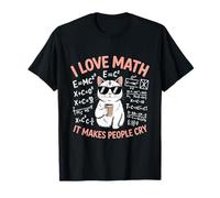 Love Math It Makes People Cry Funny Mathematics Cat T-Shirt