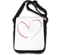 Love Matters Red Love Heart Line Art Shoulder Bag White