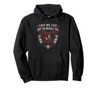 Love Me Like My Demons Do Dark Gothic Anti Valentine's Day Pullover Hoodie