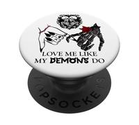 Love Me Like My Demons Do Dark Romance Merch Smutty Book PopSockets Adhesive PopGrip