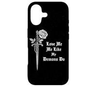 Love Me Like My Demons Do Gothic Grunge Occult Rose Dagger Case for iPhone 17