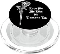 Love Me Like My Demons Do Gothic Grunge Occult Rose Dagger PopSockets PopGrip for MagSafe