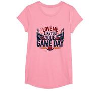 Love Me Like You Love Game Day Football Fan Passion T-Shirt, Girls, Pink, Medium