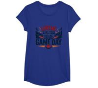 Love Me Like You Love Game Day Football Fan Passion T-Shirt, Girls, Royal Blue, Small