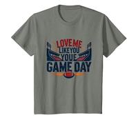 Love Me Like You Love Game Day Football Fan Passion T-Shirt, Kids, Olive Heather, 8 Years