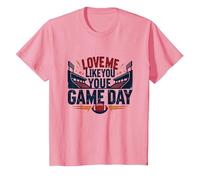 Love Me Like You Love Game Day Football Fan Passion T-Shirt, Kids, Pink, 4 Years