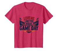 Love Me Like You Love Game Day Football Fan Passion T-Shirt, Kids, Red Heather, 10 Years
