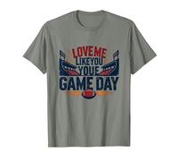 Love Me Like You Love Game Day Football Fan Passion T-Shirt, Men, Olive Heather, S