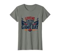 Love Me Like You Love Game Day Football Fan Passion T-Shirt, Women, Olive Heather, XXL