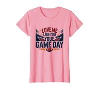 Love Me Like You Love Game Day Football Fan Passion T-Shirt, Women, Pink, 3XL