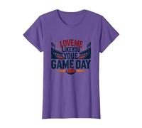 Love Me Like You Love Game Day Football Fan Passion T-Shirt, Women, Purple Heather, M